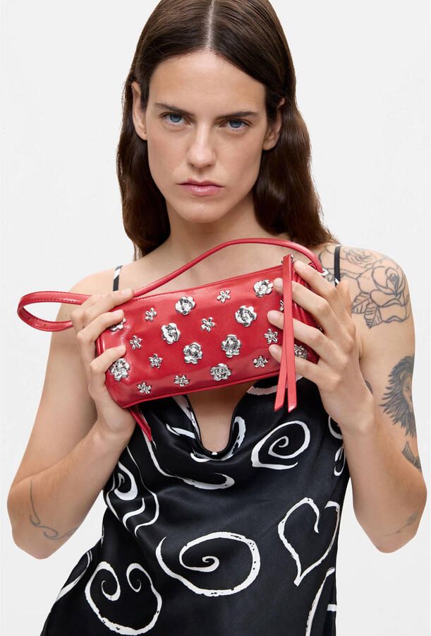 Desigual schoudertas met studs rood
