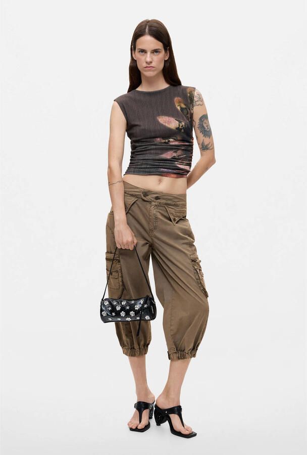Desigual schoudertas met studs zwart