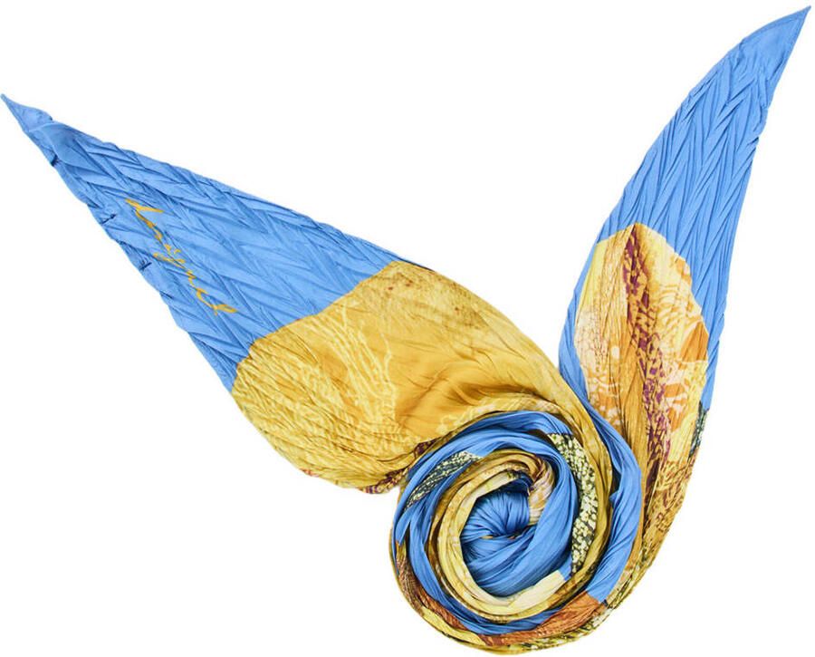 Desigual sjaal met bloemen blauw