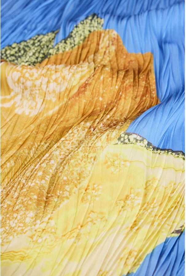 Desigual sjaal met bloemen blauw - Foto 2