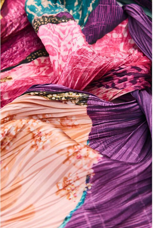 Desigual sjaal met bloemen paars - Foto 2