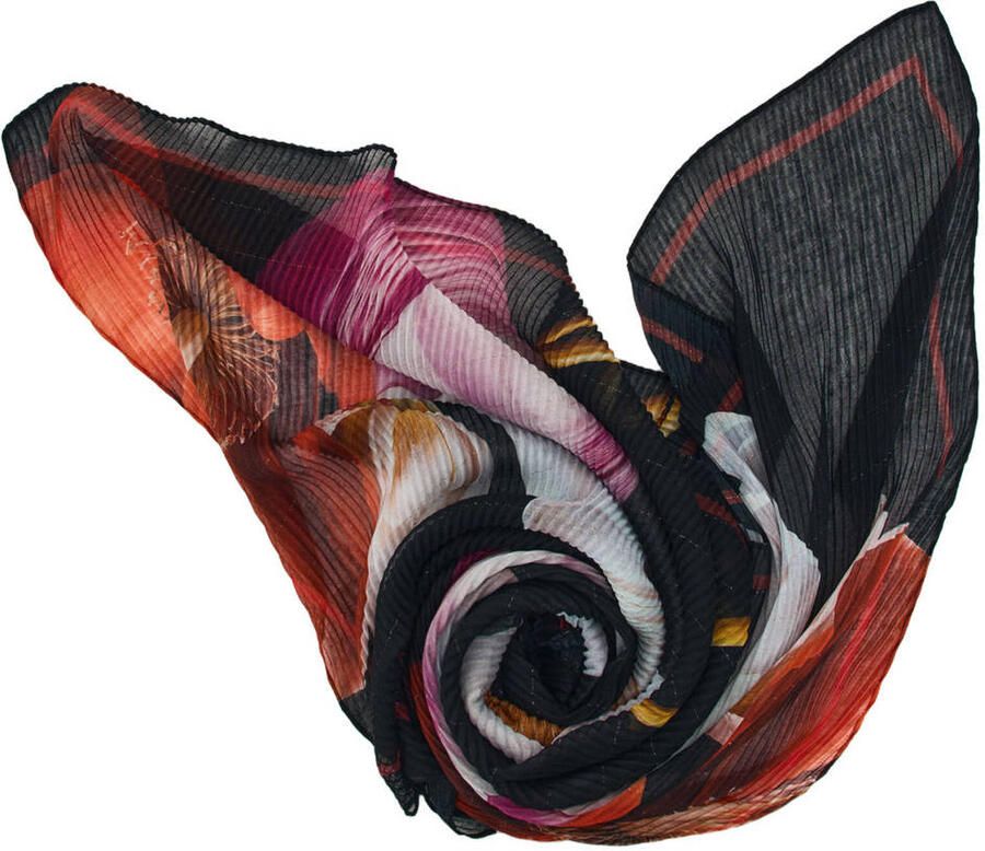 Desigual sjaal met bloemen zwart