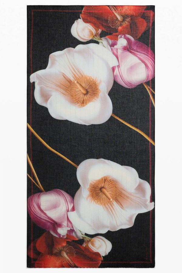 Desigual sjaal met bloemen zwart - Foto 3