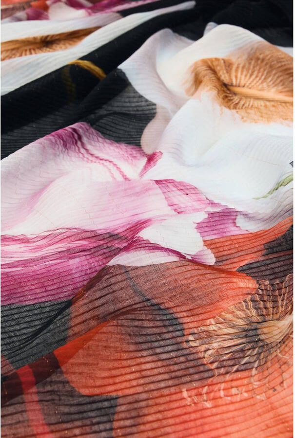 Desigual sjaal met bloemen zwart - Foto 2
