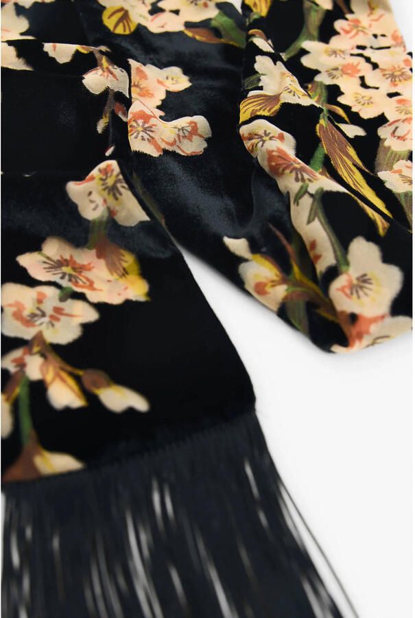 Desigual sjaal met bloemen zwart multi - Foto 2