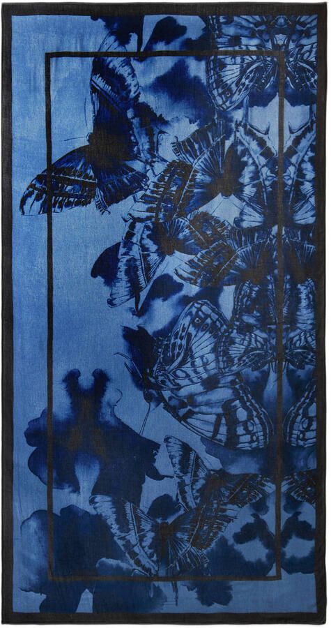 Desigual Blauwe Bedrukte Sjaal Herfst Winter Vrouwen Blue Dames - Foto 3