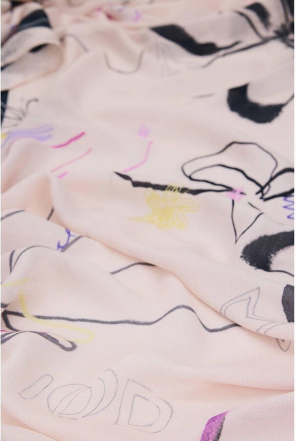 Desigual sjaal met print beige - Foto 2