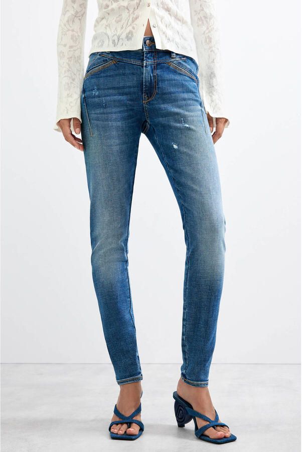 Desigual skinny jeans mediumblauw