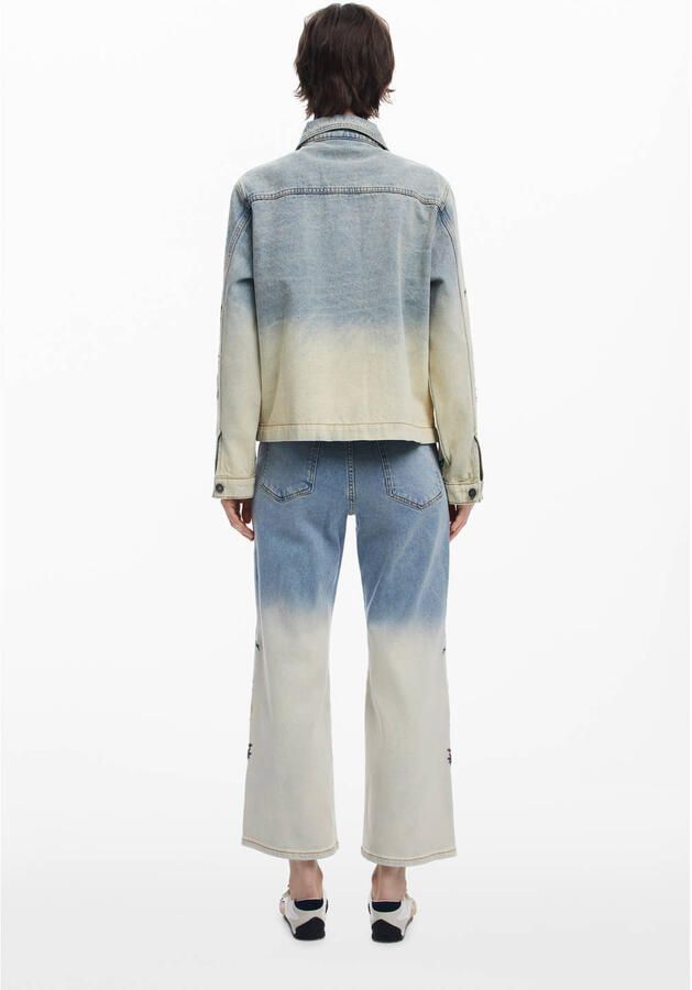 Desigual Trainingsjack Denim jasje bloemen borduurwerk lange mouwen