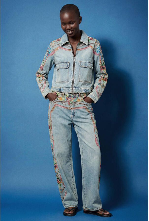 Desigual spijkerjas met print lichtblauw - Foto 2