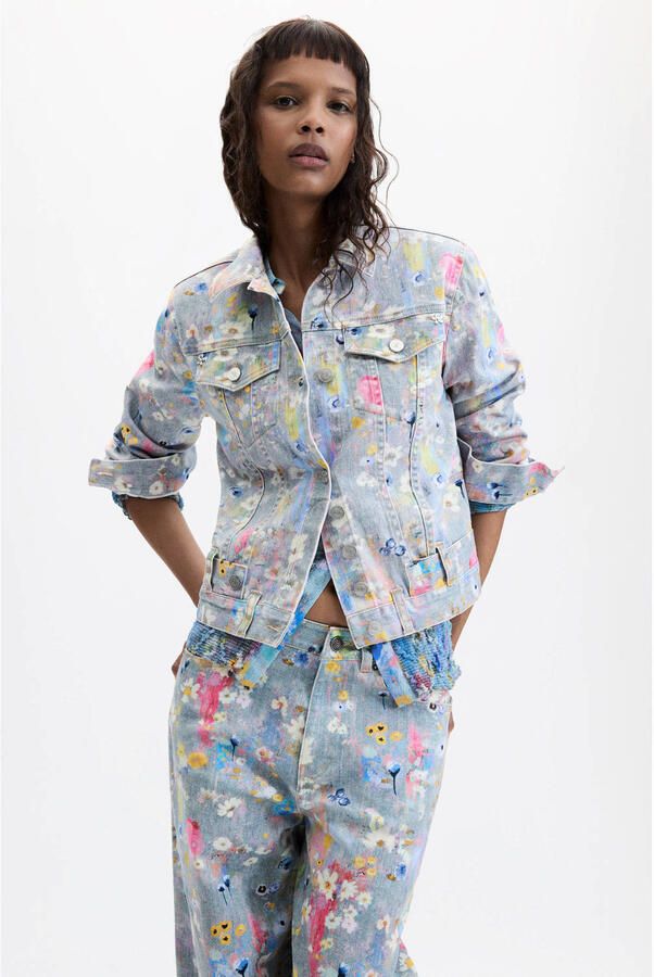 Desigual spijkerjas met print meerkleurig