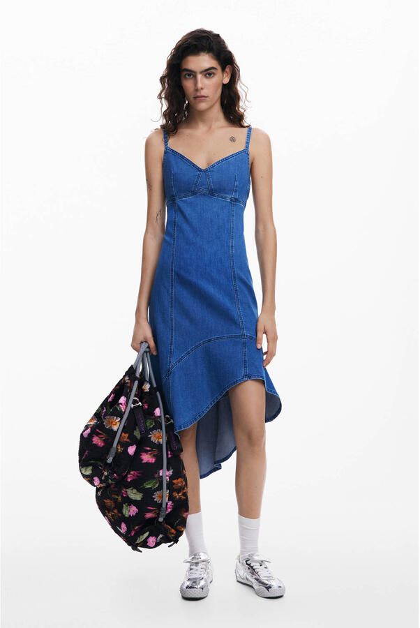 Desigual Lange Jurken Lente Zomer Collectie Blue Dames