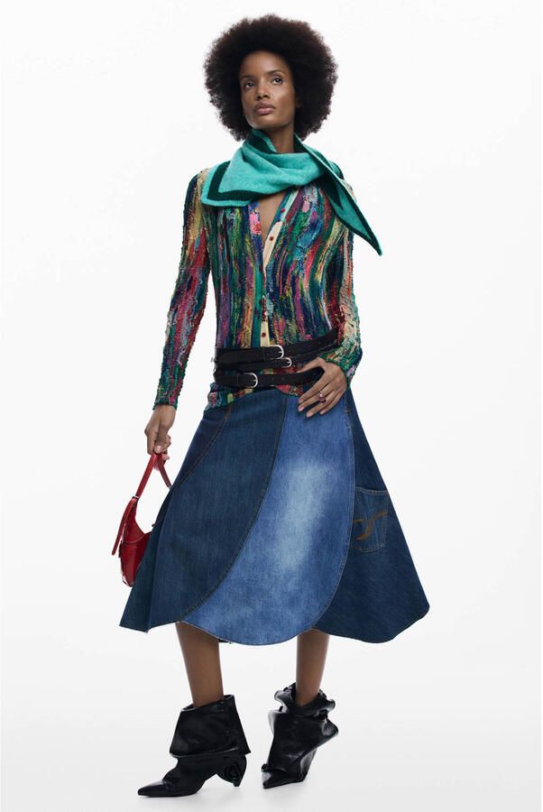 Desigual spijkerrok medium blue denim - Foto 3