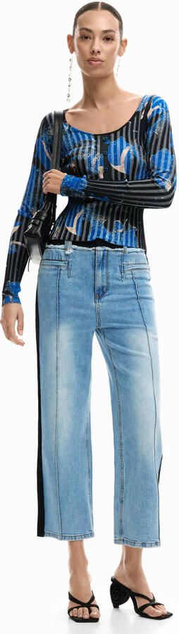 Desigual straight leg jeans medium blue denim - Foto 3