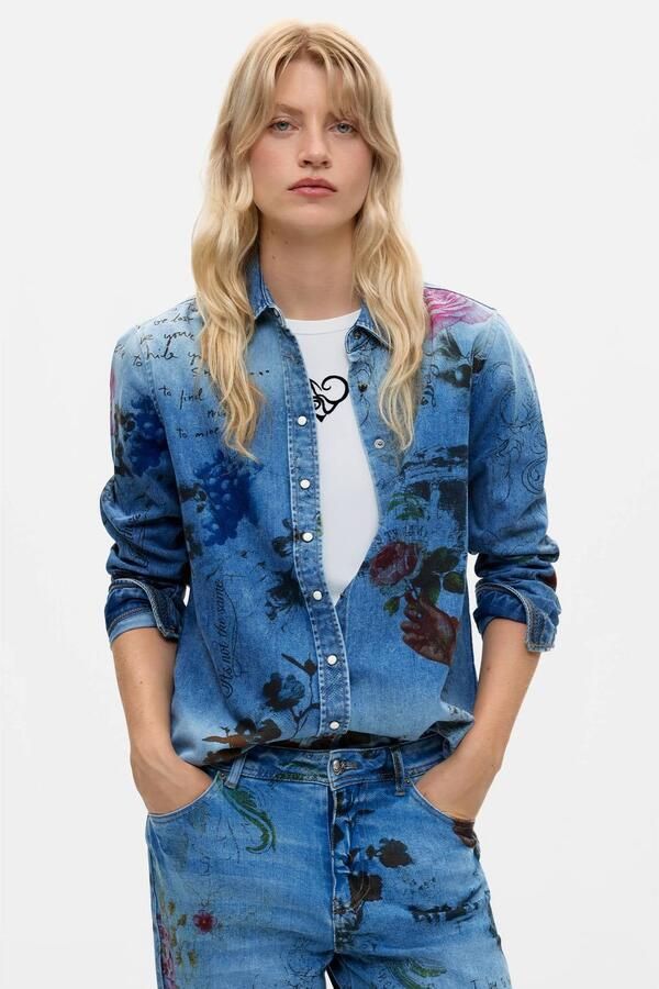Desigual straight leg jeans met print medium blue denim - Foto 2