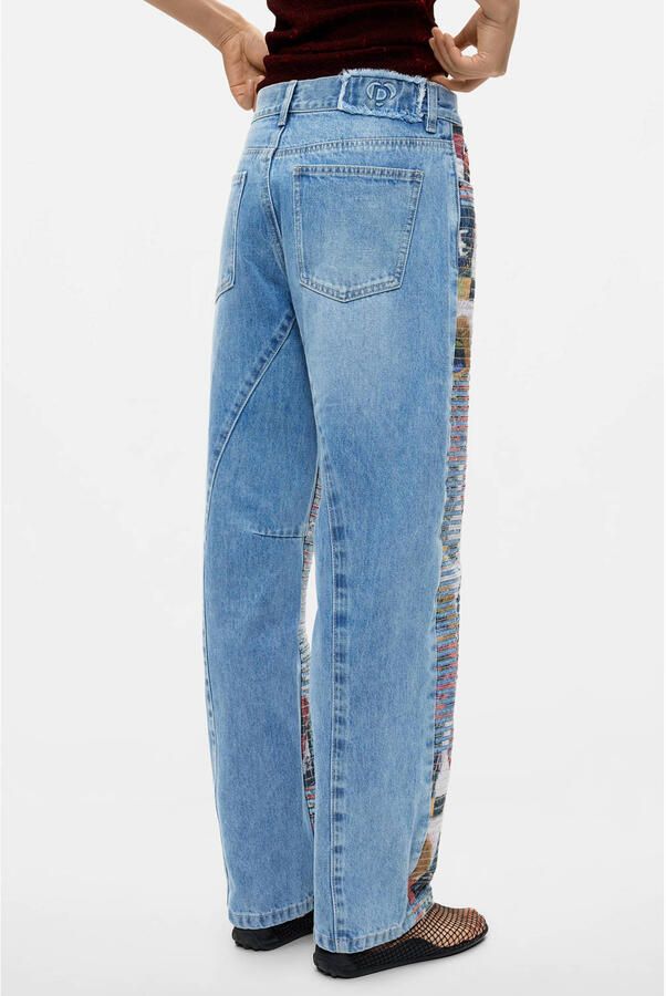 Desigual straight leg jeans met print middelblauw - Foto 3