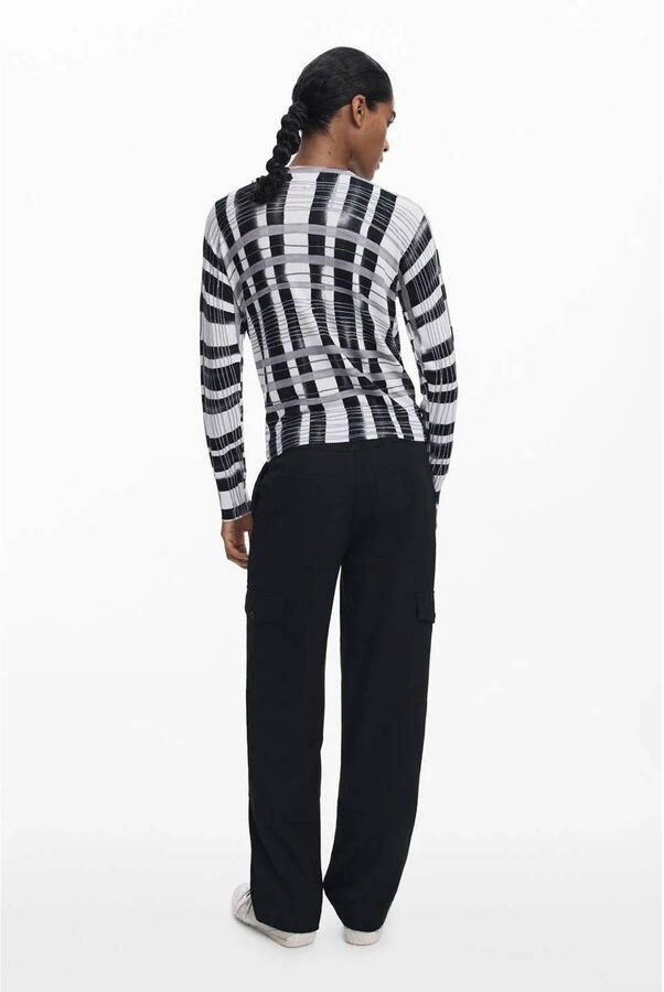 Desigual straight low waist cargobroek zwart - Foto 2