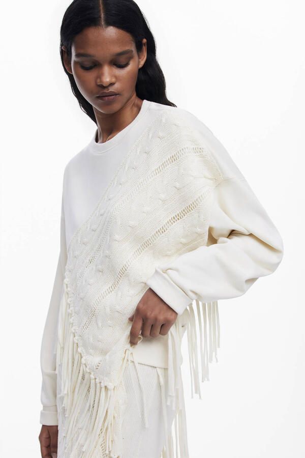 Desigual sweater ecru gehaakt - Foto 3