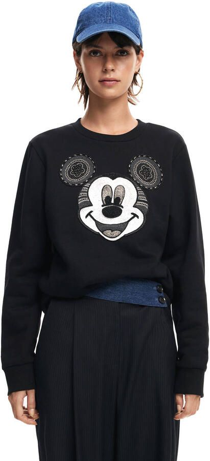 Desigual Zwart Print Langemouwensweatshirt Black Dames