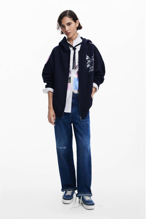 Desigual sweatvest donkerblauw - Foto 2