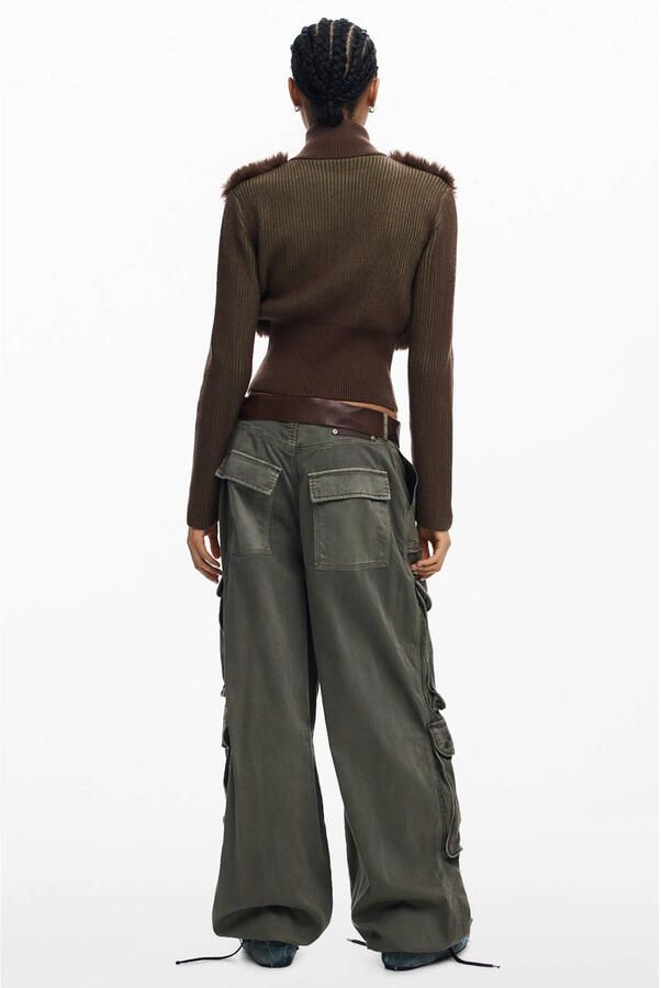 Desigual sweatvest donkerbruin - Foto 2