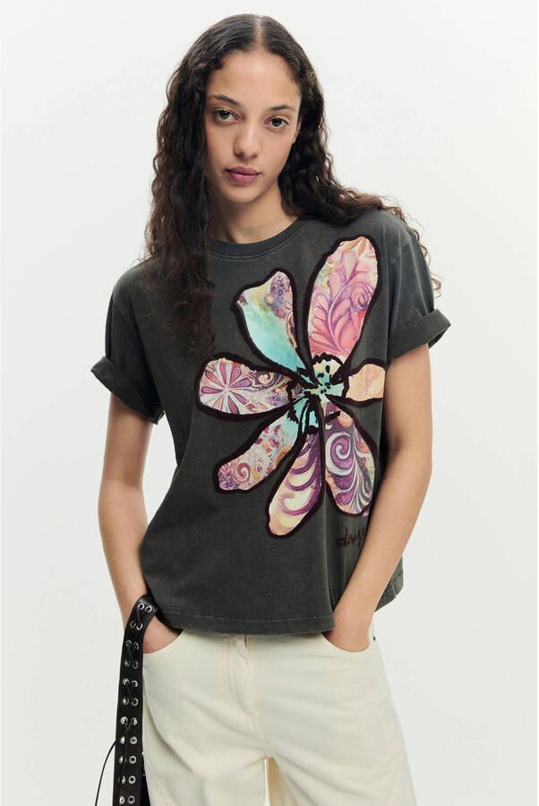 Desigual T-shirt antraciet