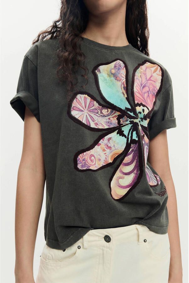 Desigual T-shirt antraciet - Foto 3