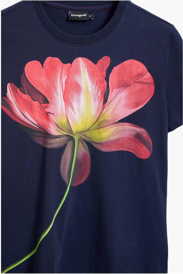 Desigual Blauw Bedrukt T-shirt Blue Dames - Foto 2