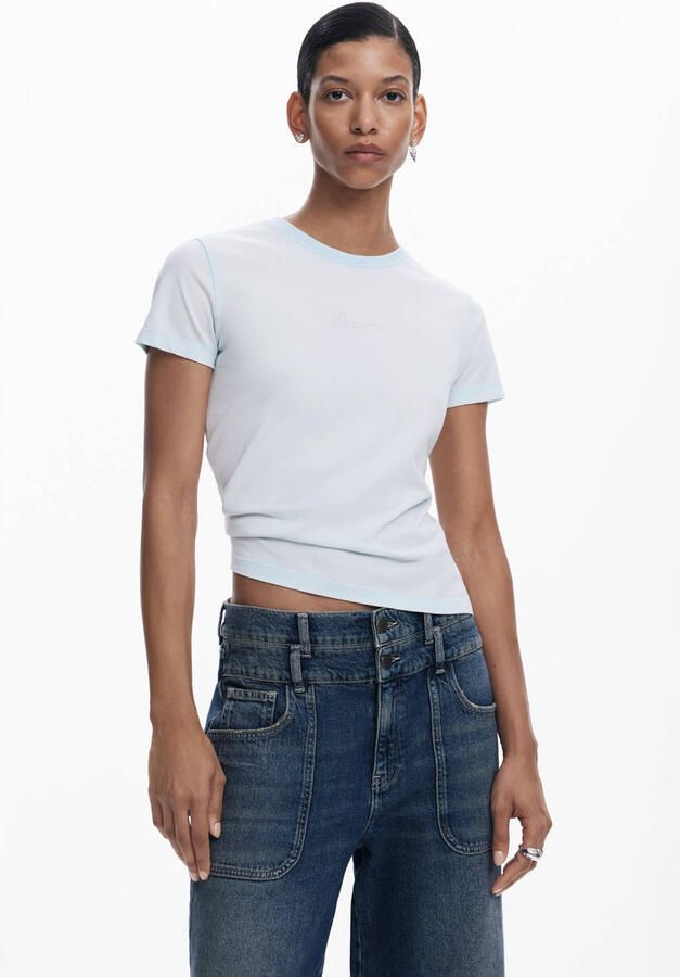 Desigual Overhemd TShirt Crystal Detail met korte mouwen - Foto 3