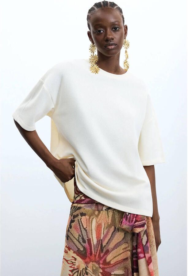Desigual T-shirt met backprint ecru