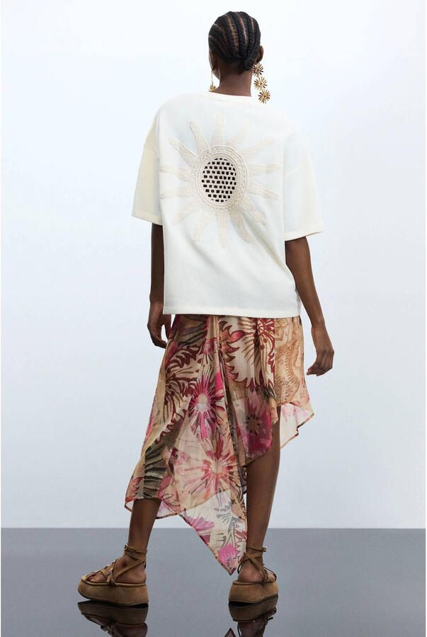 Desigual T-shirt met backprint ecru - Foto 3