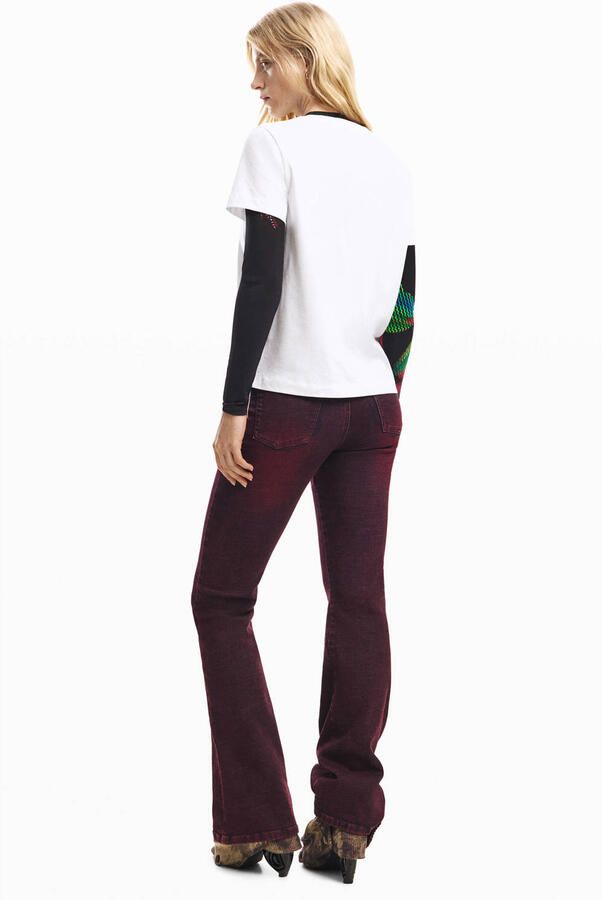 Desigual T-shirt met hartjes wit - Foto 2