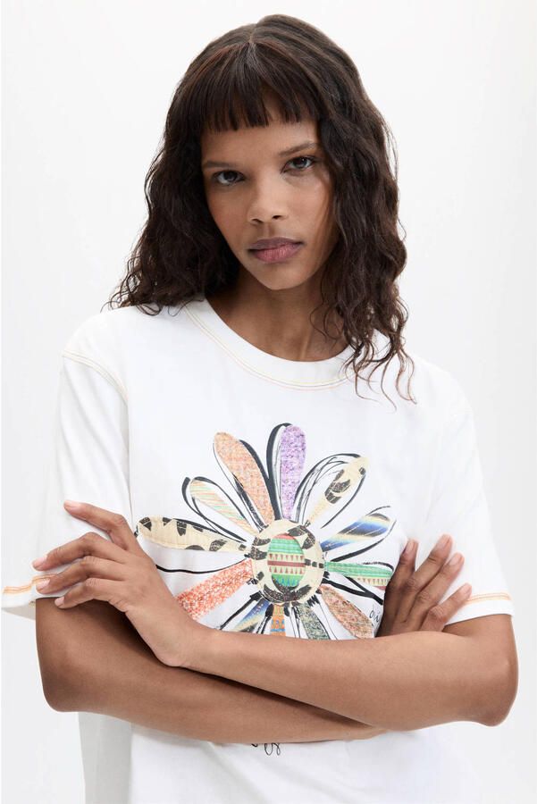 Desigual T-shirt met print wit - Foto 3