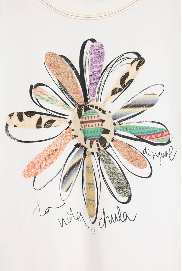 Desigual T-shirt met print wit - Foto 2