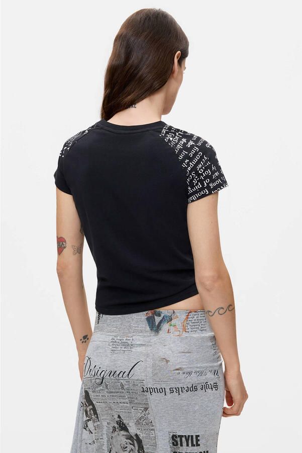 Desigual T-shirt met print zwart - Foto 3