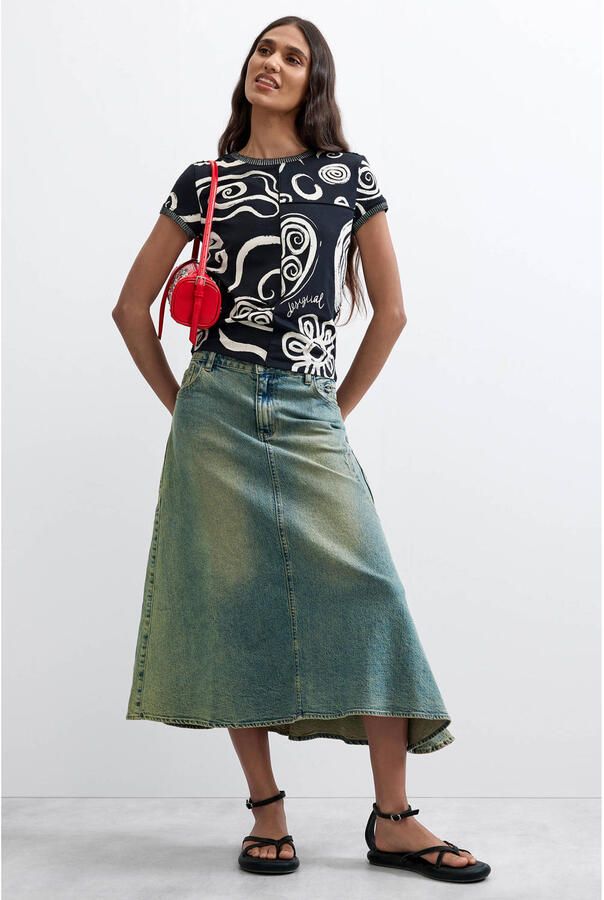 Desigual T-shirt met print zwart - Foto 2