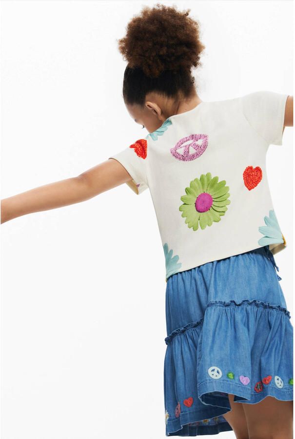 Desigual T-shirt Korte Mouw T-shirt fille Peace
