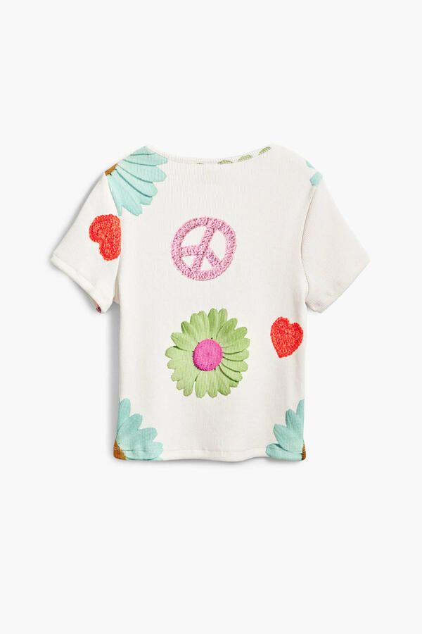 Desigual T-shirt Korte Mouw T-shirt fille Peace - Foto 2