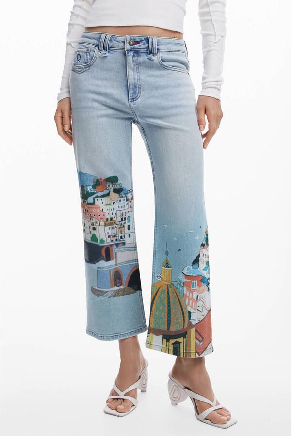 Desigual tapered jeans light blue denim