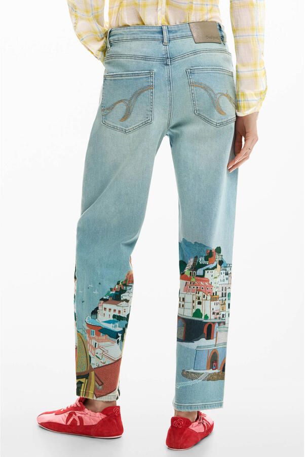 Desigual tapered jeans light blue denim - Foto 2