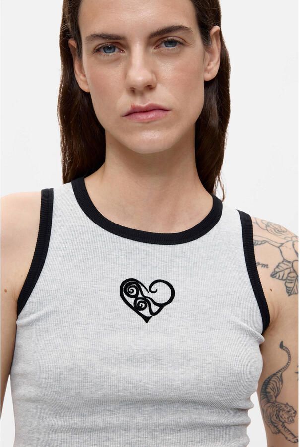 Desigual top met borduursels grijs - Foto 2