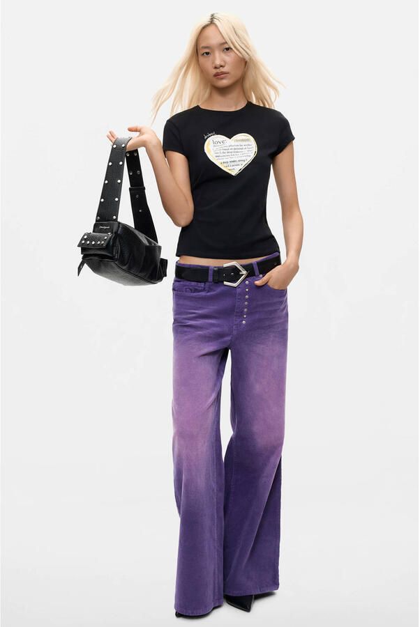 Desigual top met hartjes zwart