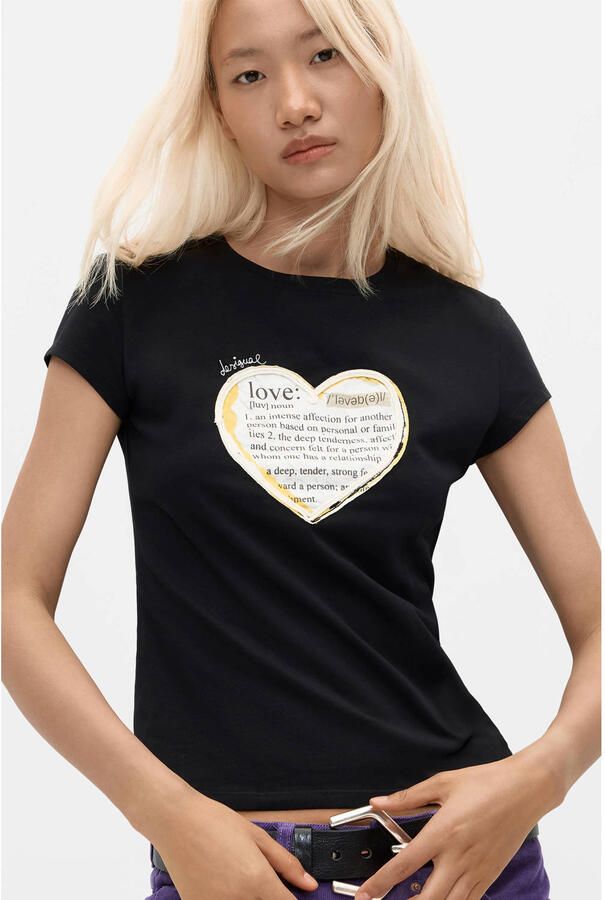 Desigual top met hartjes zwart - Foto 2