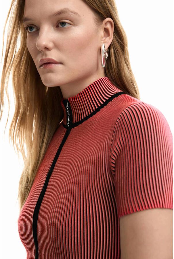 Desigual top met krijtstreep rood - Foto 2