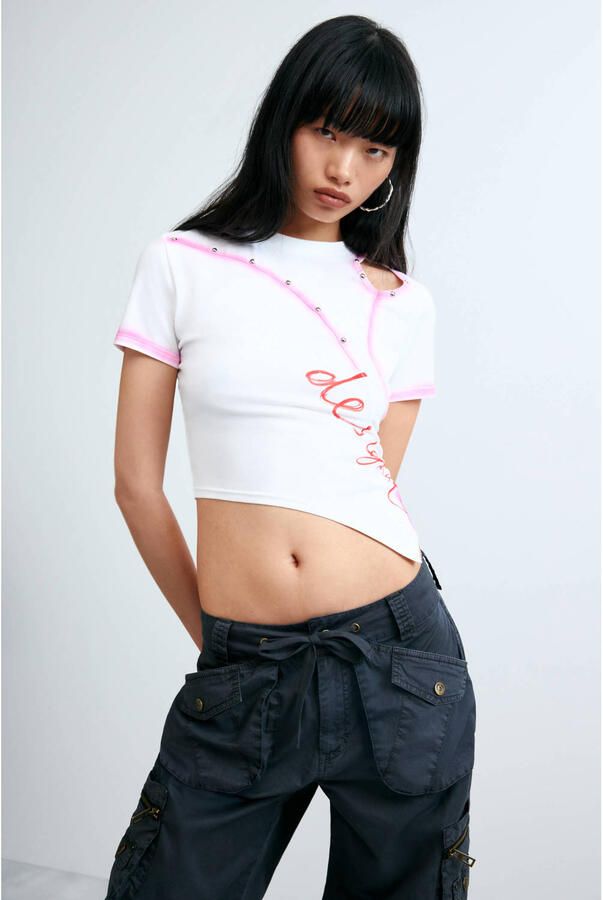 Desigual top met logo wit