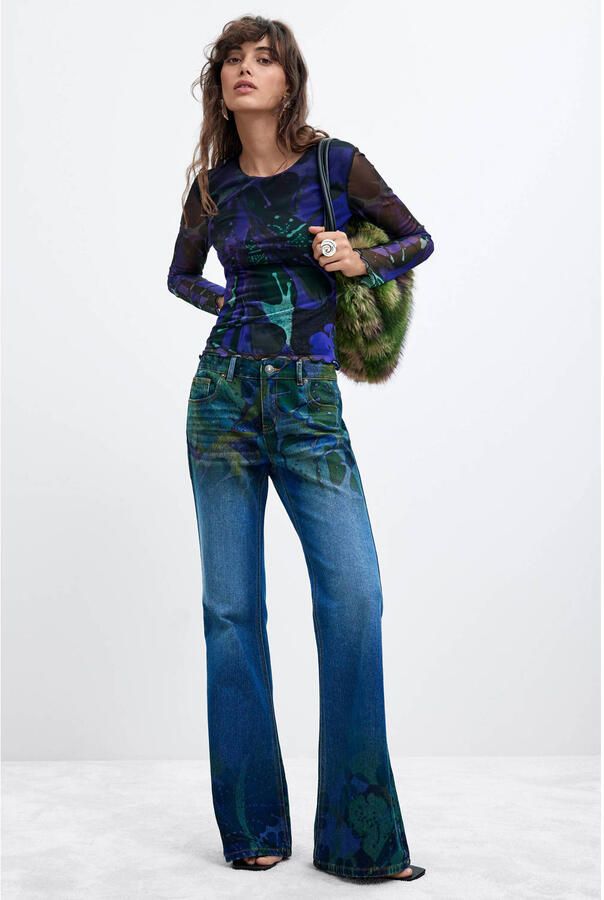 Desigual T-Shirt Lange Mouw TS_DOTS LEAF_LACROIX 26WWTK02 - Foto 2