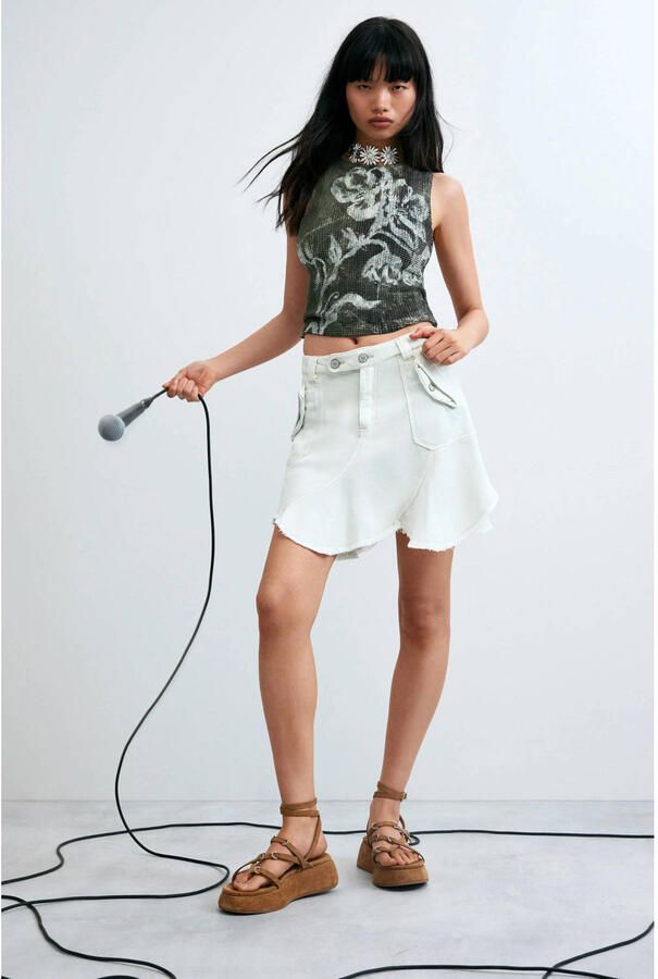 Desigual top met print donkergroen - Foto 2
