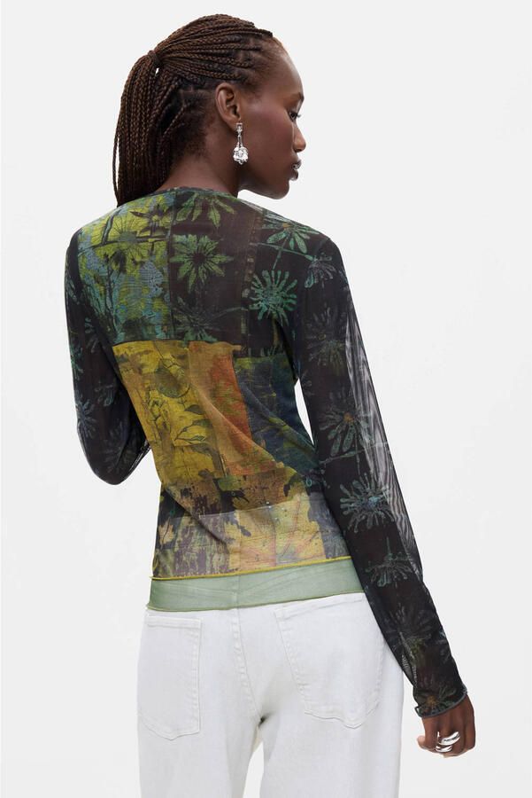 Desigual top met print groen - Foto 2