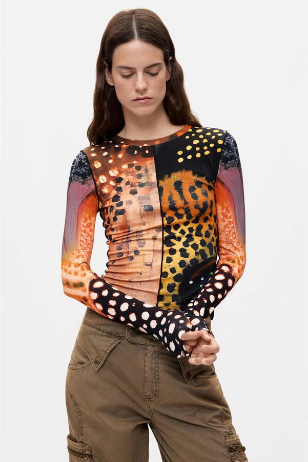 Desigual top met print meerkleurig