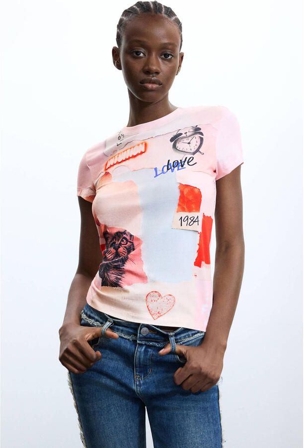 Desigual top met print meerkleurig